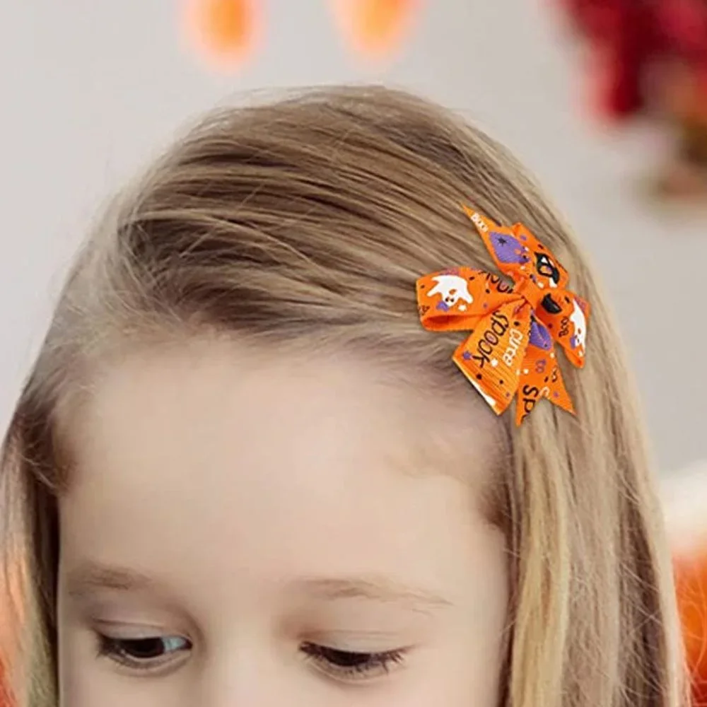 Halloween Hair Bows Hair Clips Ghost Skull
